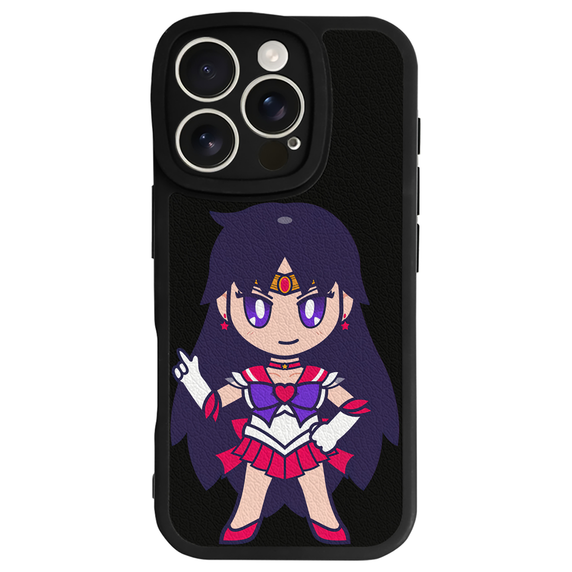 （画像用） 美少女戦士セーラームーン 火野レイ ひの レイ Sailor Moon Hino Rei （セーラーマーズ,Sailor Mars） 【iPhone 16シリーズ対応】シリコンスマホケース（レザー調） 材質：シリコン